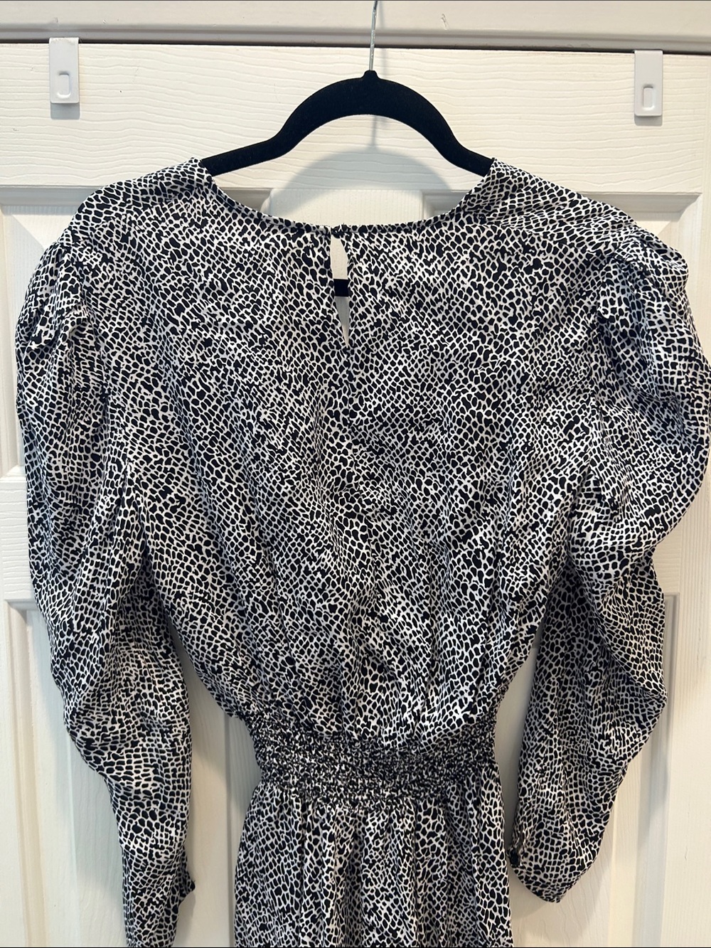 Maje Animal Print Cupro Jumpsuit Black White Size 38 US 6 - Picture 9 of 16